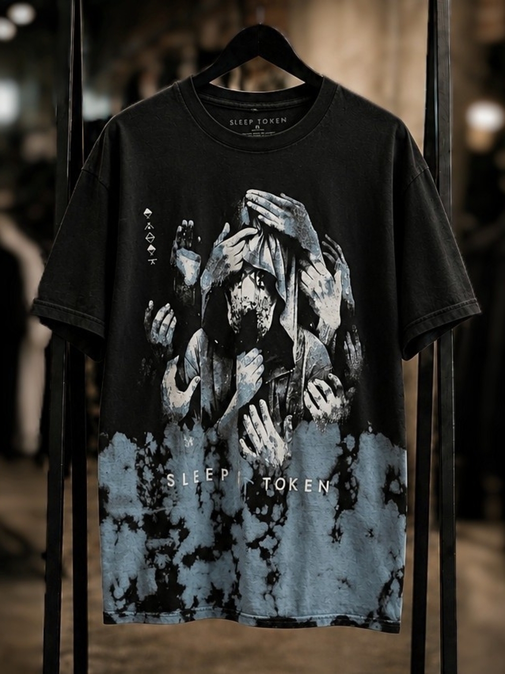 Official Sleep Token "Vessel" T-Shirt Men's (M) Grabbing Hands Bleach Tie Dye